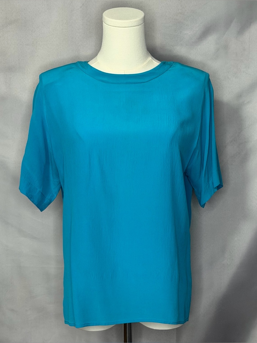 Westport Blue Silk Top 80s Vintage